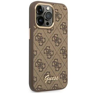 Etui Guess GUHCP14XHG4SHW für Apple iPhone 14 Pro Max 6,7" brązowy/brown Hard Case 4G Vintage Gold Logo