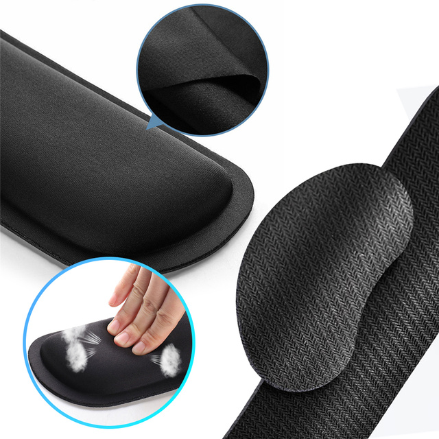 Podkładka pod ręce nadgarstki Mata żelowa do pracy przy komputerze pod nadgarstek Czarna