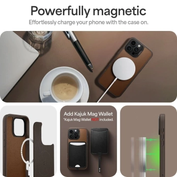 Etui Spigen Cyrill Kajuk Mag MagSafe für iPhone 16 Pro Max Sattelbraun
