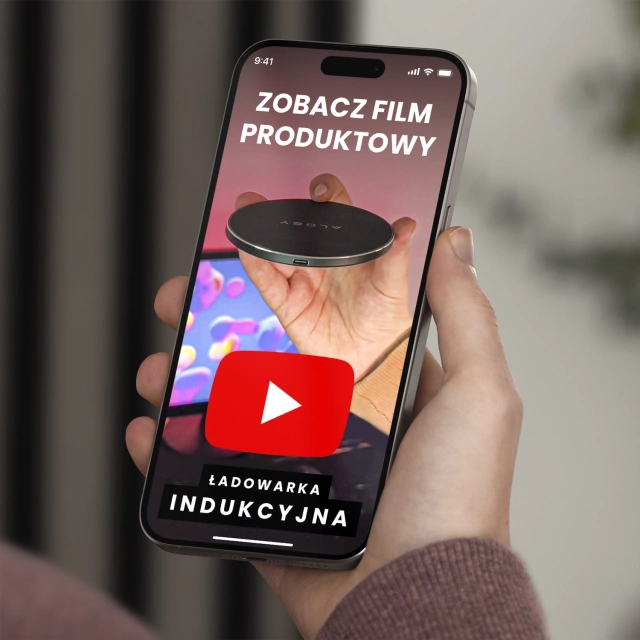 Ładowarka indukcyjna QI bezprzewodowa 20W szybka LED Alogy okrągła mocna + kabel USB-C Czarna