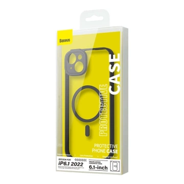 Baseus Frame Protection Set Transparente Magnethülle und gehärtetes Glas für iPhone 14 (Schwarz)