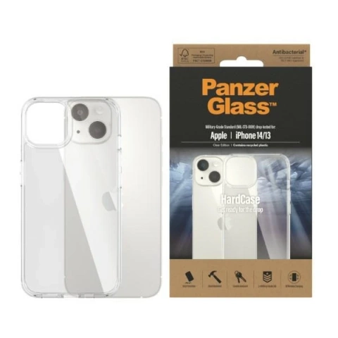 "Etui PanzerGlass HardCase für iPhone 14 6,1\" Antibakteriell Militärqualität transparent 0401"
