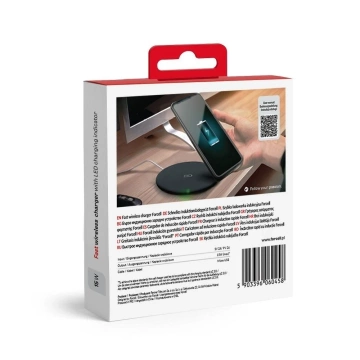 Forcell Qi 15W Quick Charge USB-C Induktives Ladegerät Slim Schwarz