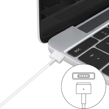 Apple MacBook Air Pro MagSafe 2 T-Typ 85W Alogy Ladegerät Weiß