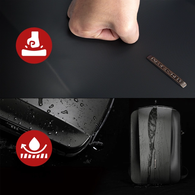 Plecak na Laptopa 17.3" Mark Ryden, Ładowanie USB, Wodoodporny, Pojemny i Praktyczny, Otwierany 180°, Antykradzieżowy z zamkiem TSA i Paskiem do Walizki, 46x31x9 cm – Czarny