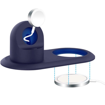 Ladehalterung für MagSafe 2in1 Alogy Ständer für Apple Watch / iPhone 12 13 Marineblau
