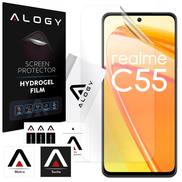 Folia Hydrożelowa do Realme C55 ochronna na telefon na ekran Alogy Hydrogel Film
