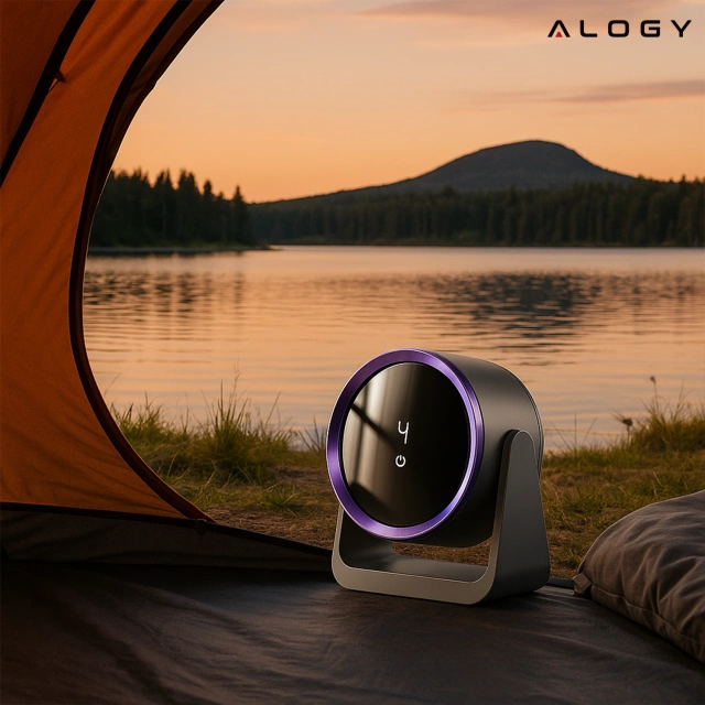 Przenośny wentylator biurkowy Alogy 4000mAh 5 prędkości regulowany kąt montaż naścienny wentylator chłodzący