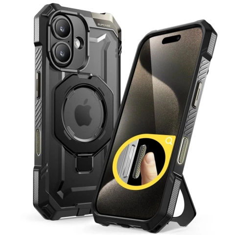 Etui Supcase UB Grip Mag Safe für iPhone 16 Schwarz
