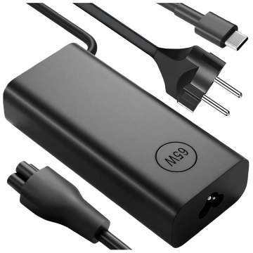 Zasilacz USB-C 65W PD do Laptopów HP Lenovo Asus Apple, Szybkie Ładowanie 20V 3.25A, Długi Kabel 2.8m, Kompaktowy i Wydajny, Alogy PowerBoost™ – Czarny