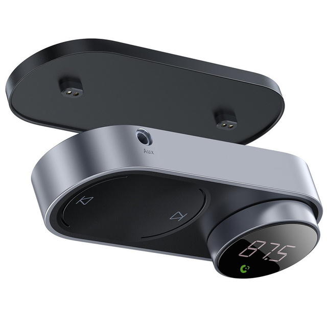 Transmiter FM solarny Baseus zestaw głośnomówiący Bluetooth 5.0 MP3 TF AUX HD Czarny