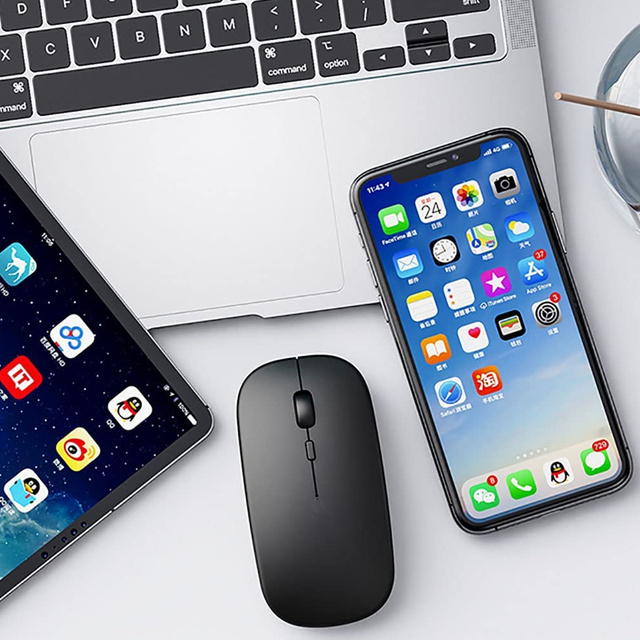 Myszka mysz bezprzewodowa komputerowa Alogy Mouse Bluetooth do laptopa tabletu Czarna