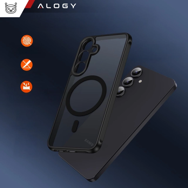 Etui do Samsung Galaxy S25 Plus obudowa ochronna na telefon Alogy Matte HybridMag™️ Case do MagSafe Matowe Czarne