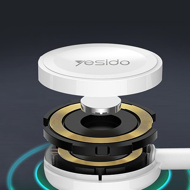 Kabel USB do ładowania 2w1 ładowarka indukcyjna magnetyczna do Apple Watch Przewód do iPhone Lightning Yesido CA70 2.4A 1.2m Biały