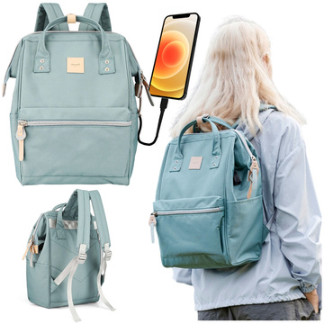 Himawari Rucksack Laptoptasche 13,3 USB Geräumig Wasserdicht A4 Universal 19L Reiserucksack Vintage Grün