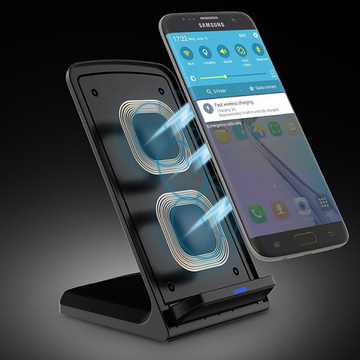 Induktives Ladegerät Qi Wireless Charger 15W Telefonständer Schwarz