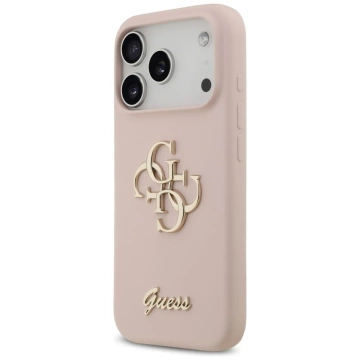 Etui Guess do iPhone 17 Pro Silicone Big 4G Script Pink