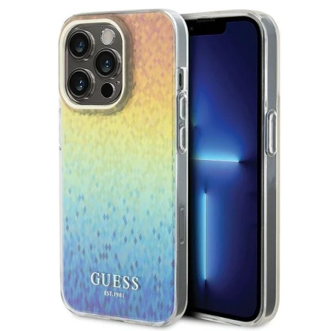 Etui Guess GUHCP15LHDECMI do iPhone 15 Pro 6.1" wielokolorowy hardcase IML Faceted Mirror Disco Iridescent