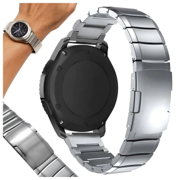 Einfaches Stahlarmband Alogieband Edelstahl für Smartwatch 20mm Silber
