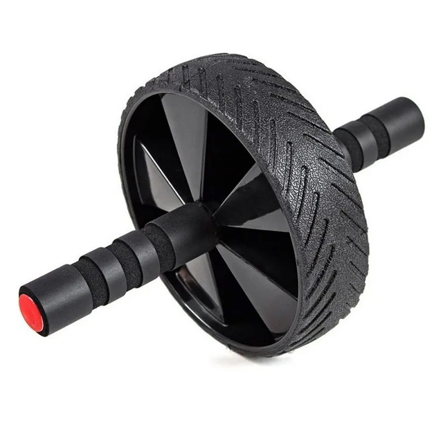 Kółko roller do ćwiczeń mięśni brzucha biceps ABS Wheel Fitness koło trening sport czarny