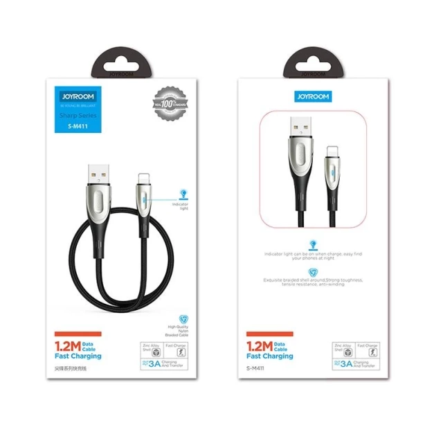 Joyroom Sharp Series Schnellladekabel USB-A - Lightning 3A 2m schwarz (S-M411)