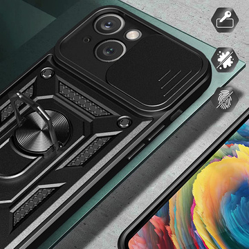 Alogy Camshield Stand Ring Case mit Kameraabdeckung für Apple iPhone 14 Plus Glass