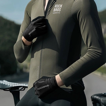 Rękawiczki Rowerowe Rockbros 3-Sezonowe XXL Czarne Dotykowe