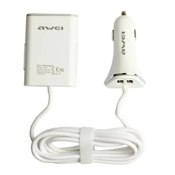 AWEI ładowarka samochodowa C-400 9.6A 4xUSB High Speed biały/white