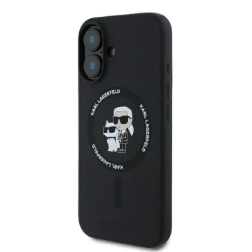 Karl Lagerfeld Hülle für iPhone 16 Plus 6,7" Schwarz MagSafe Hardcase Silikon Karl