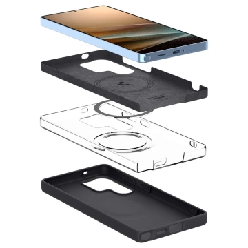 Etui für Samsung Galaxy S25 Ultra Schwarz Spigen Silicone Fit Mag MagSafe