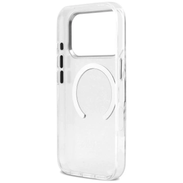 Etui Guess Metal Outline MagSafe na iPhone 17 Pro - Srebrne