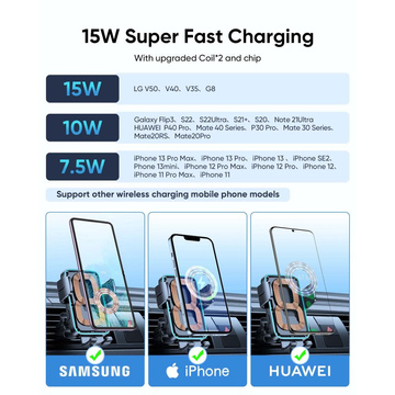 Joyroom JR-ZS246 Autohalterung für den Kühlergrill mit Wireless 15W Black Charger