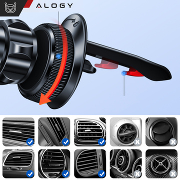 MagSafe Autohalterung für iPhone 14 13 12 für den Kühlergrill Alogy Airvent Autohalterung Schwarz