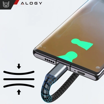 120 cm Alogy 3-in-1 Schnellladekabel 100 W USB auf USB-C Micro Lightning Schwarz