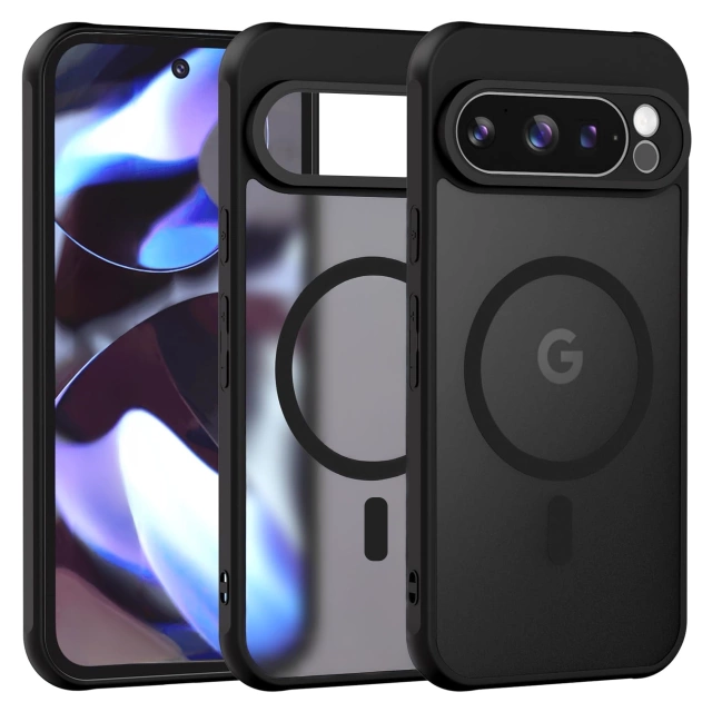 Hülle für Google Pixel 9 Pro Alogy MagSafe Hybrid Matte Case Rückseite für MagMat Phone Mattschwarz
