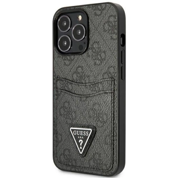 Etui na telefon Guess do iPhone 13 Pro / 13 6,1" czarny/black hardcase 4G Triangle Logo Cardslot