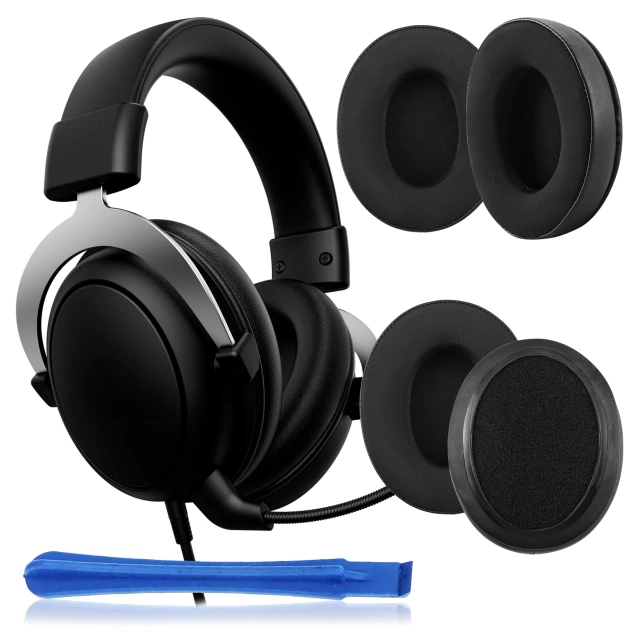 Nauszniki 2x wymienne pady gąbki do słuchawek do HyperX Cloud I / II / Alpha / Pro / S / X / Core / Stinger / Flight Czarne + urządzenie do demontażu