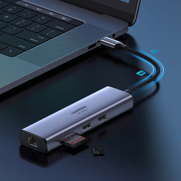 Adapter 5w1 UGREEN CM511, Hub USB-C für 2x USB,HDMI, USB-C, TF/SD (klein)