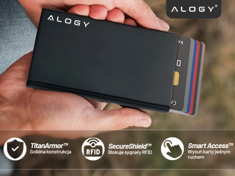 Alogy Anti-Diebstahl-Geldbörse RFID-Smartcard-Halter Schwarz