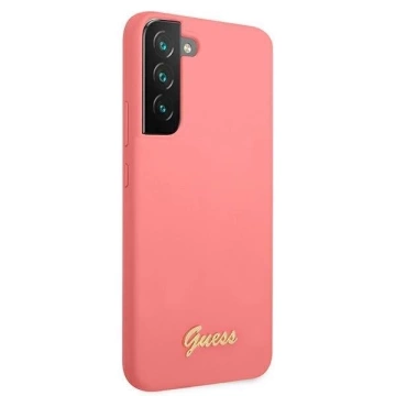 Ratet mal, GUHCS22MLSLMGFU S22 S906 fuksja/fuchsia Hardcase Silikonschrift Metalllogo