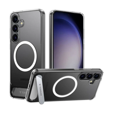 Schutzhülle für Samsung Galaxy S25, transparent, Torras Pstand Serie