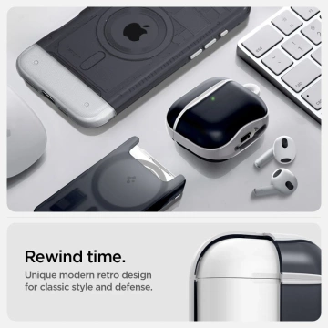 Apple AirPods 4 Hülle Spigen Classic C1 Graphit Karabiner