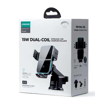 Joyroom JR-ZS242 drehbarer Autohalter für Windschutzscheibe / Cockpit mit Wireless 15W Black Charger