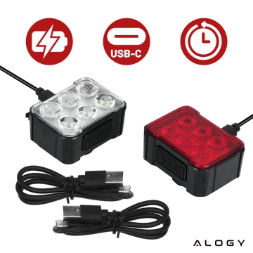 LED-Fahrradlicht, Fahrrad-Taschenlampe, wasserdichtes Licht, Vorder- und Rücklicht, IP65, vorne und hinten