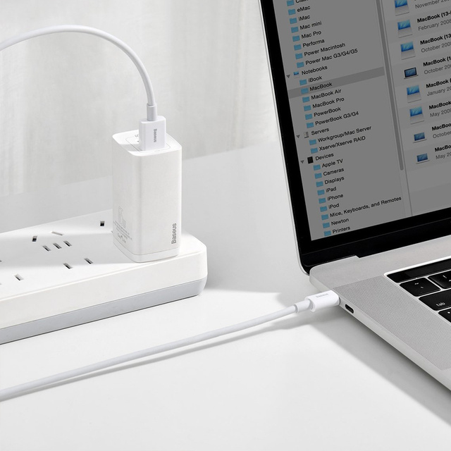 Kabel 1m Baseus Superior przewód USB do USB-C Type C 66W Biały