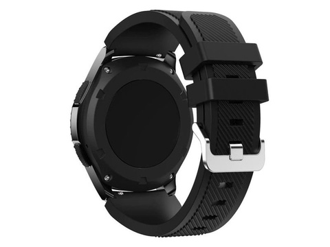 Sportarmband aus Gummi für Samsung Gear S3 / Smartwatch 46 mm Carbon Black (22 mm)