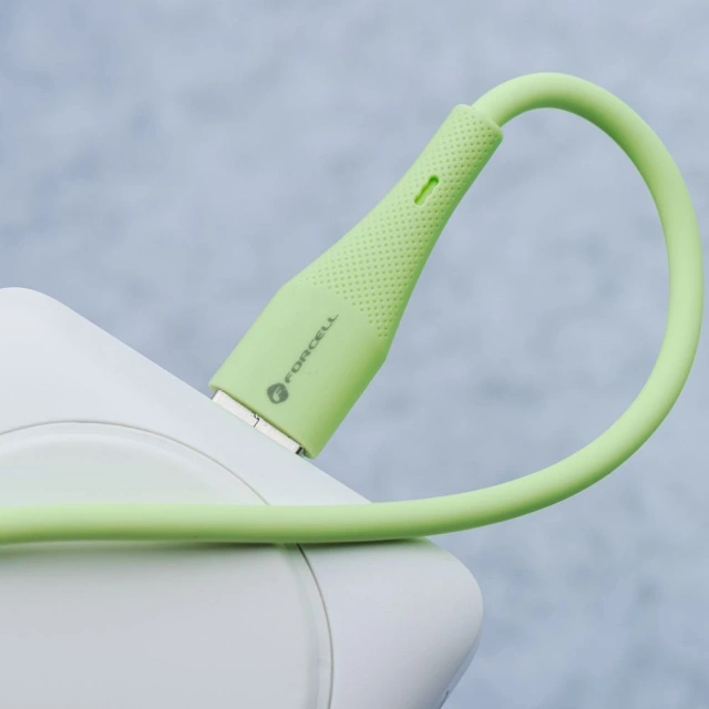 Kabel USB-C – USB-C 100W Forcell F-Energy Silicone 1 m C347 zielony