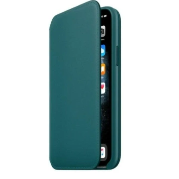 Oryginalne Etui ochronne na telefon Apple MY1M2ZM/A do Apple iPhone 11 Pro pawie pióro/blue Leather Book