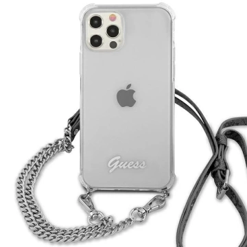 Guess GUHCP12MKC4GSSI iPhone 12/12 Pro 6,1" Transparente Hardcase 4G Silver Chain
