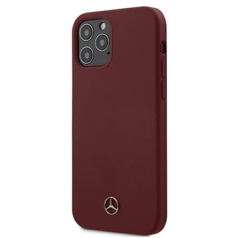 Mercedes MEHCP12MSILRE Schutzhülle für Apple iPhone 12/12 Pro 6.1" rot/rot Hardcase Silicone Line